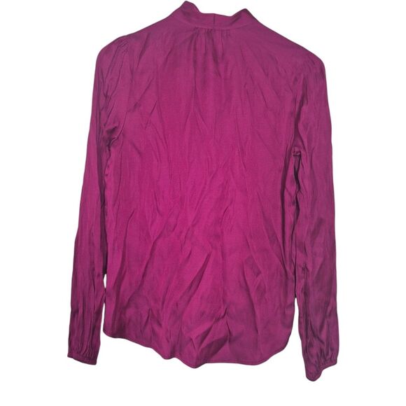 Rachel Zoe Pink Purple Blouse with Tie Front and Long Sleeves Size XS - Picture 2 of 5